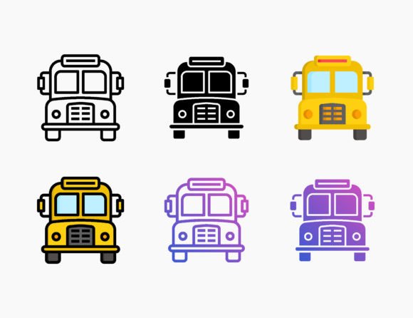Bus School Icon: Versatile and Customizable