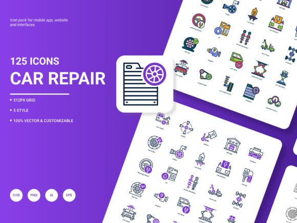 Car Repair Icon Pack: A Comprehensive Solution for Your Design Needs