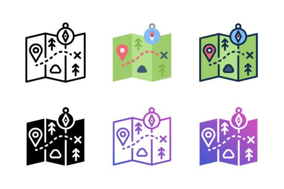 Explore with Map and Compass Icon