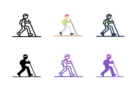 Explore with Style: Hiking Man Icon