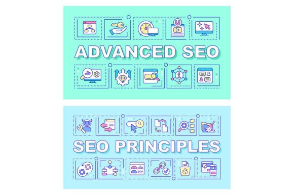 Mastering SEO with the SEO Principles Word Concept Banner Set