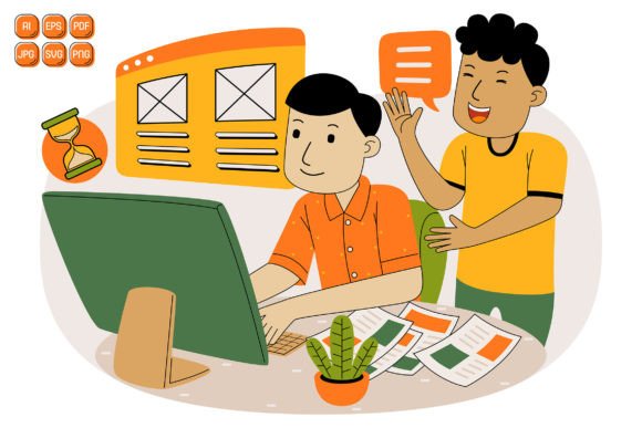 Unlock Creativity with Teamwork Vector Illustration 09